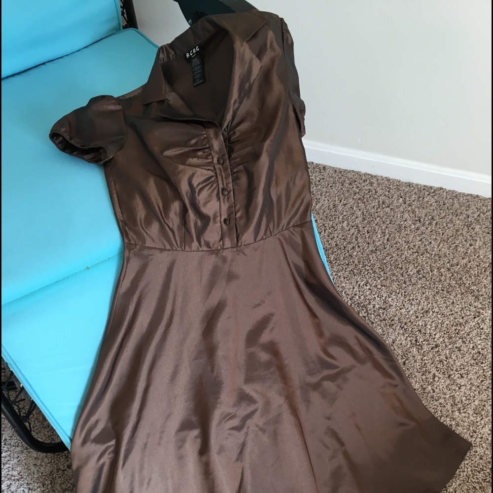 BCBG Paris Brown silk dress size for excellent